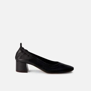 Minelli Black Leather Block Heel Shoes